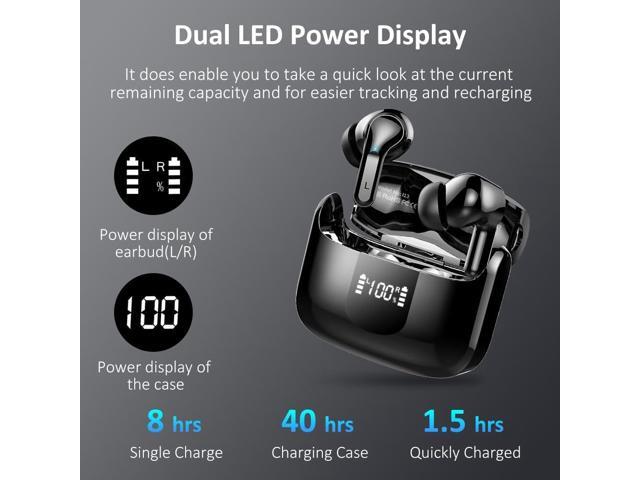 Wireless Earbud, Bluetooth Headphones 5.3 NEW 40H Ear Buds Bass Stereo Earphones Noise Cancelling Earbud with 4 ENC Mic in-Ear Bluetooth Earbud...