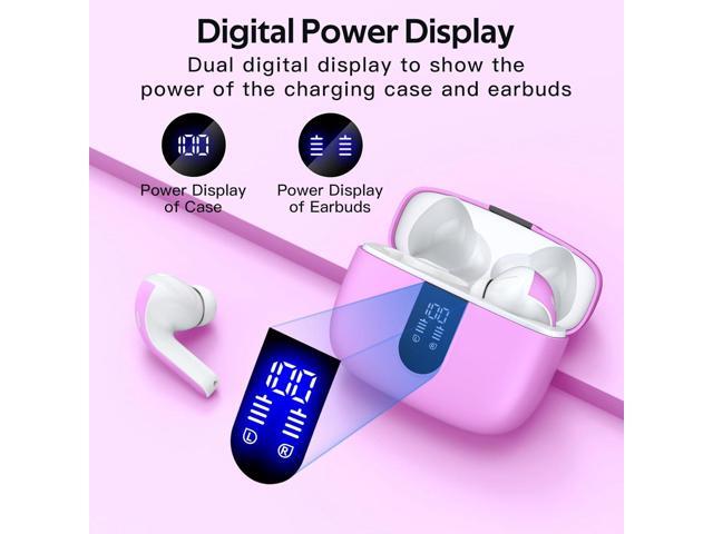 TAGRY Bluetooth Headphones True Wireless Earbuds 60H Playback LED Power Display Earphones with Wireless Charging Case IPX5 Waterproof in-Ear...