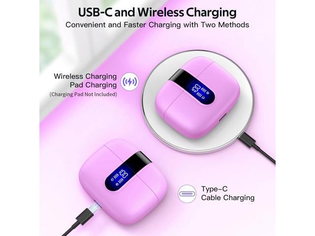TAGRY Bluetooth Headphones True Wireless Earbuds 60H Playback LED Power Display Earphones with Wireless Charging Case IPX5 Waterproof in-Ear...
