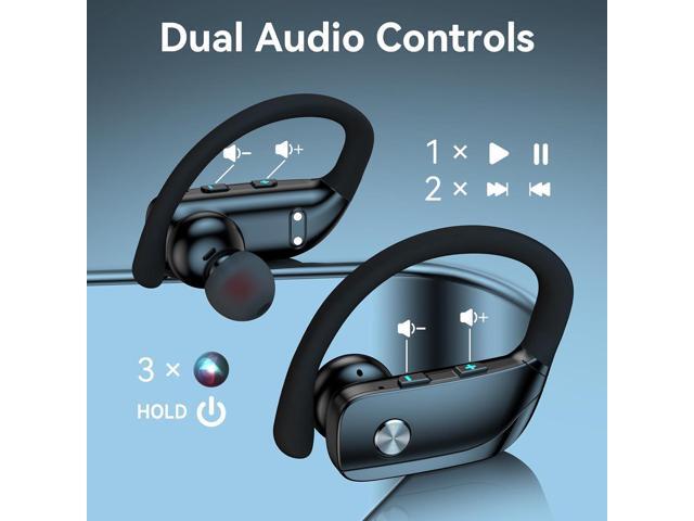 bmani Wireless Earbuds Bluetooth Headphones 48hrs Play Back Sport Earphones with LED Display Over-Ear Buds with Earhooks Built-in Mic Headset for...