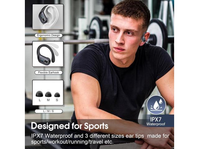 Wireless Earbuds 75hrs Bluetooth 5.3 Headphone Sport, 2024 Bluetooth Earbuds Stereo Deep Bass Over Ear Bud with Earhooks, ENC Noise Cancelling Mic,...