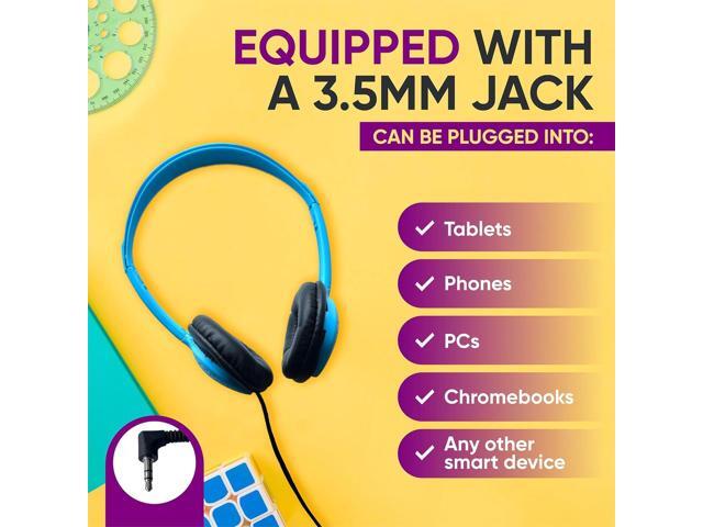 10 Pack Bulk Wired On-Ear Leather Headphones with 3.5mm Connector, Multi