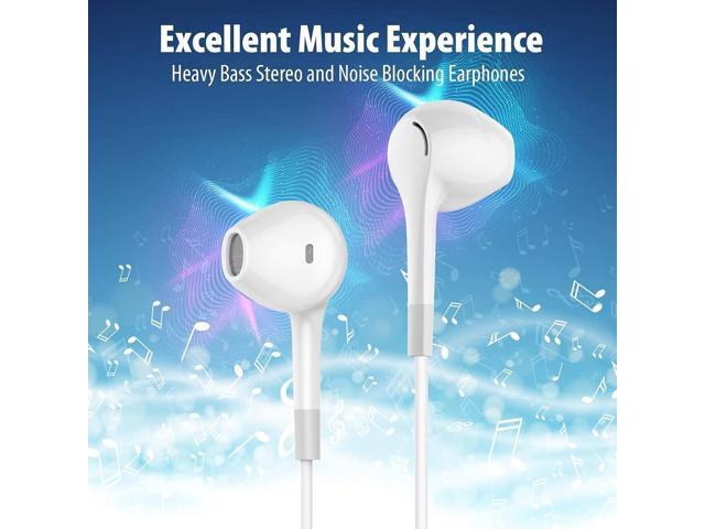 Earbuds Headphones 5 in One Pack, Wired Earbud with Heavy Bass Stereo Noise Blocking, Microphone, Compatible with iPhone, Android Phones, Laptops,...