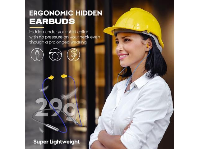MIPEACE Bluetooth Earplug Headphones, Neckband Wireless Earbuds earplugs-29db Noise Reduction isolating in-Ear earplug Earphones with Controls,IPX5...