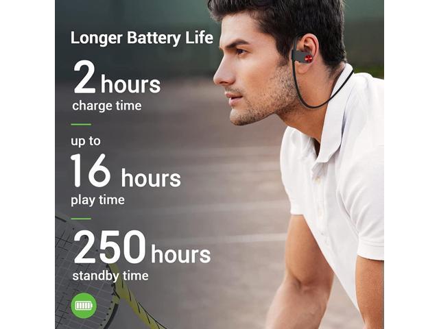 Bluetooth Headphones, Bluetooth 5.3 IPX7 Waterproof Wireless Sports Earbuds for Workout Gym, 16 Hrs Playtime Running Headphones with Noise...