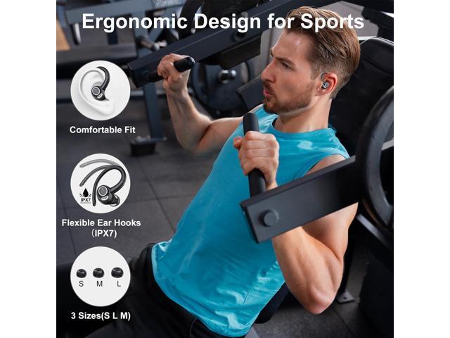Headphones Wireless Earbuds Sport, Bluetooth 5.3 Over Ear Buds Stereo Deep Bass Headset with Earhooks, 48H Wireless Earphones with HD Mic, IP7...
