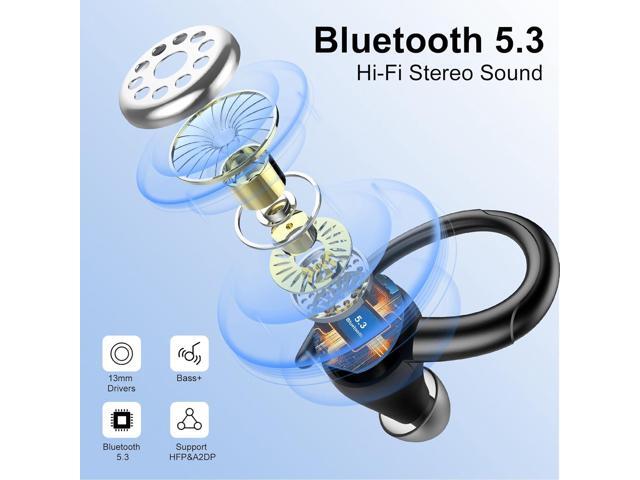 Headphones Wireless Earbuds Sport, Bluetooth 5.3 Over Ear Buds Stereo Deep Bass Headset with Earhooks, 48H Wireless Earphones with HD Mic, IP7...