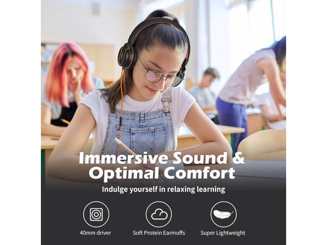 AILIHEN Kids Headphones, I35 On-Ear Headphones for School, Safe Volume 93dB, HD Mic Stereo Headphone for Kid Girls Boys, Foldable 3.5mm Wired for...