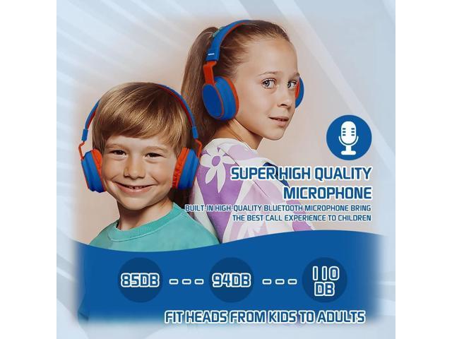 MIDOLA Kids Headphones Bluetooth 5.3 Wireless 60H Play Time Volume Limited 85/110dB Over Ear Foldable Protection Headset/Wired Aux Built-in Mic for...