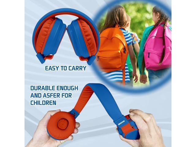 MIDOLA Kids Headphones Bluetooth 5.3 Wireless 60H Play Time Volume Limited 85/110dB Over Ear Foldable Protection Headset/Wired Aux Built-in Mic for...
