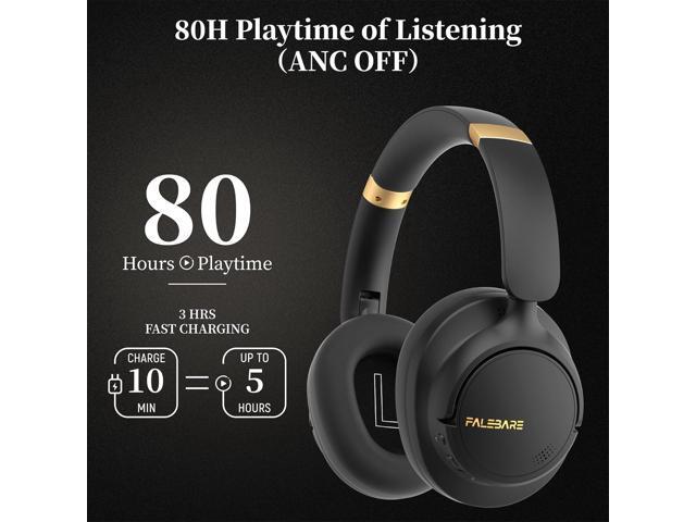 Noise Cancelling Headphones, Bluetooth Headphones Over The Ear Headphones Wireless Bluetooth with Mic, 80H Playtime, Deep Bass, Comfort Fit,...