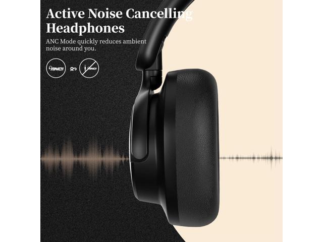 Noise Cancelling Headphones, Bluetooth Headphones Over The Ear Headphones Wireless Bluetooth with Mic, 80H Playtime, Deep Bass, Comfort Fit,...