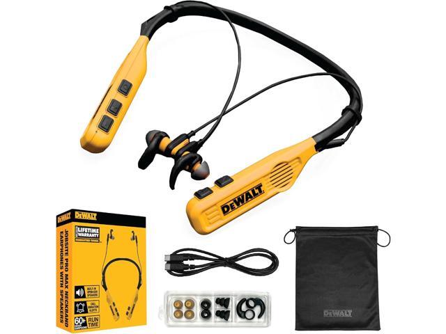 DEWALT 2-in-1 Neckband Bluetooth Headphones w/Built-in Speakers, Jobsite Wearable Speaker & Around Neck Headphones, Wireless Bluetooth Headset, 60+...