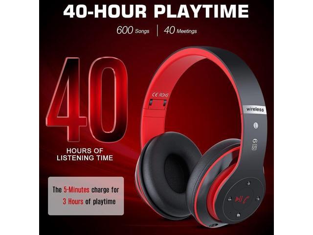 6S Bluetooth Headphones Over-Ear, Hi-Fi Stereo Foldable Wireless Stereo Headsets Earbuds with Built-in Mic, Volume Control, FM for...
