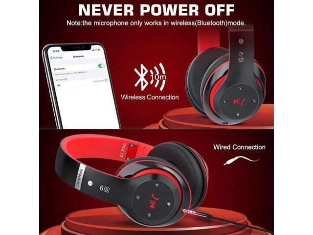 6S Bluetooth Headphones Over-Ear, Hi-Fi Stereo Foldable Wireless Stereo Headsets Earbuds with Built-in Mic, Volume Control, FM for...