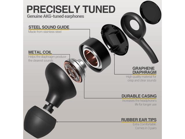 in-Ear AKG Wired Earbuds with Microphone USB-C Earbuds with Braided Cable AKG Headphones with Mic Compatible with Samsung Galaxy S24 Ultra, S24+,...