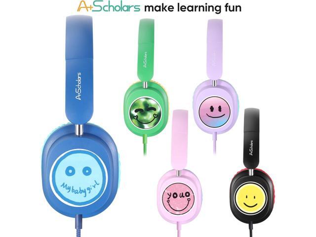 Kids Headphones with Microphone for School Bulk Set 5-Pack On-Ear, 3.5mm, Wired Headphones for Schools & Libraries Adjustable, Cushioned...