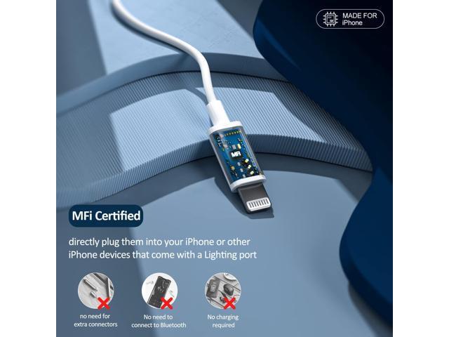 Wired Headphones for iPhone Earbuds with Lightning Connector Earphones Built-in Microphone & Volume Control Headsets Compatible with iPhone...