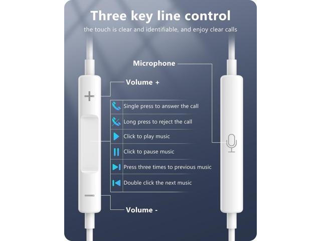 Wired Headphones for iPhone Earbuds with Lightning Connector Earphones Built-in Microphone & Volume Control Headsets Compatible with iPhone...