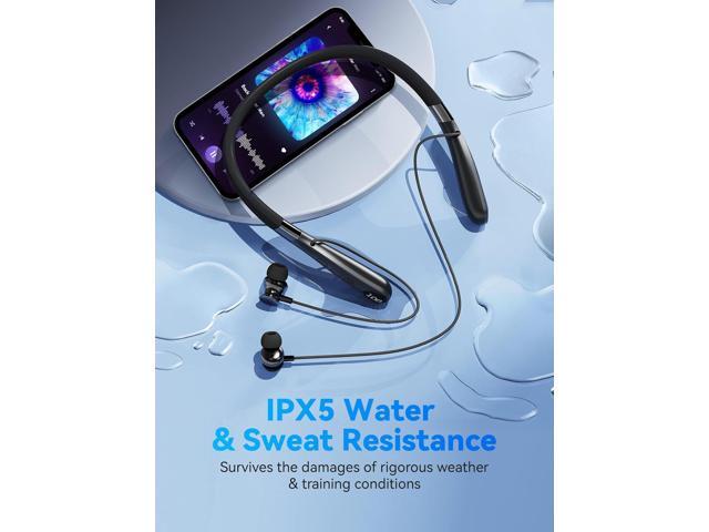 Bluetooth Headphones, V5.3 Wireless Earbuds with Mic for AI Noise Canceling Calls, in-Ear Neckband, 60H Playtime, IPX5 Sweat-Proof Magnetic...