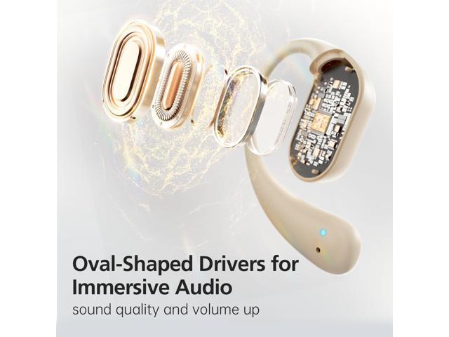 Open Ear Headphones, 35 Hours Playtime True Wireless Open Ear Earbuds with Ear Hooks, Air Conduction Headphones, Bluetooth 5.3, Clear Calls, IPX6...