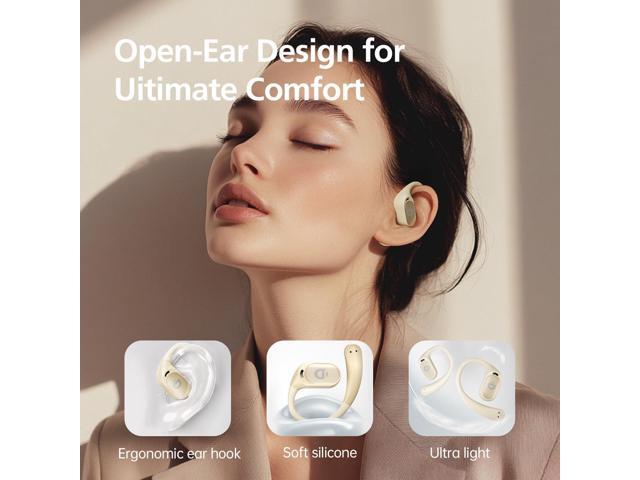Open Ear Headphones, 35 Hours Playtime True Wireless Open Ear Earbuds with Ear Hooks, Air Conduction Headphones, Bluetooth 5.3, Clear Calls, IPX6...