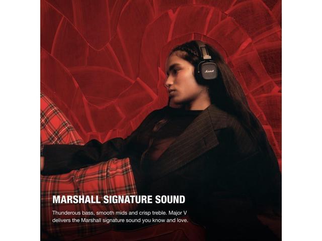 Marshall Major V On-Ear Bluetooth Headphone, Black