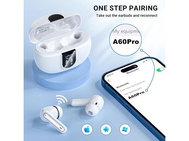 Wireless Earbuds Headphones Bluetooth 5.3 with 4 ENC Noise Cancelling Mics,Hi-Fi Stereo in Ear Ear Buds with LED Screen,IPX6 Waterproof,42h...