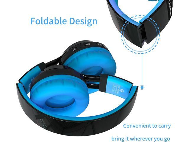 Riwbox Wireless Headphones for Kids, AB005 Kids Bluetooth Headphones V5.2 with Microphone Foldable Headset with TF Card FM Radio and LED Light...
