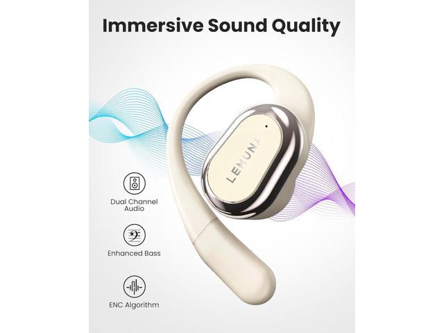 Open Ear Bluetooth 5.4 Headphones, Wireless Earbuds with Earhooks, Touch Control, Dual Mic Clear Calls, IPX4 Waterproof, Lightweight Design, 32H...