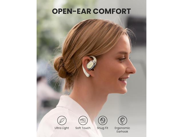 Open Ear Bluetooth 5.4 Headphones, Wireless Earbuds with Earhooks, Touch Control, Dual Mic Clear Calls, IPX4 Waterproof, Lightweight Design, 32H...