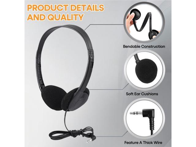 50 Pack Classroom Headphones Bulk for School Kids Students, Wholeslae Wired Durable Earphones Class Set for Children Toddler Teens Boys Girls and...
