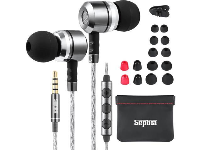 Sephia SP3060VC Wired Earbuds with Microphone, in-Ear Headphones with Noise Isolation & Deep Bass, 3.5mm Jack Earphones for Cellphone, Android,.