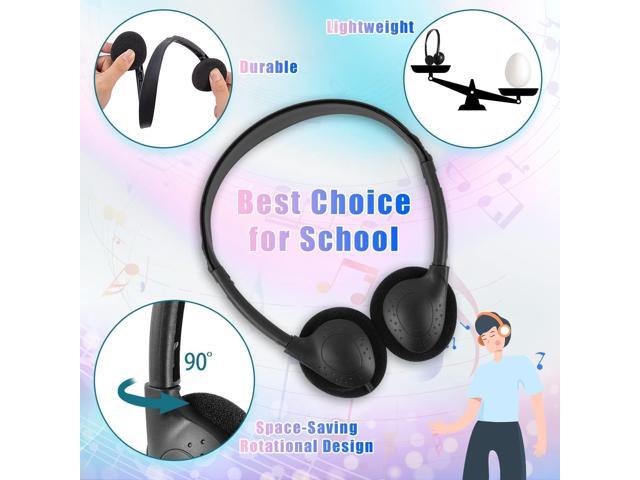 Kids Headphones Bulk 30 Pack for Students School Multi Colors, Wholesale Wired Adjustable On Ear Headphones for Classroom Children Toddler Boys...