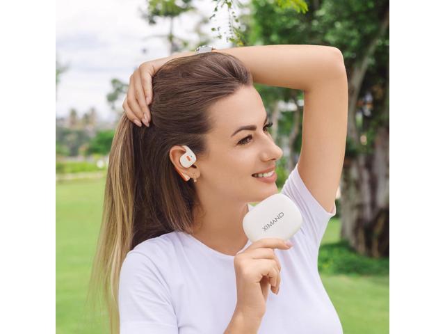 Open Ear Wireless Bluetooth Headphones Stereo Sound Air-Conduction with Charging Case, 28 Hours Playtime Lightweight IPX5 Sweat Resistant Sport...