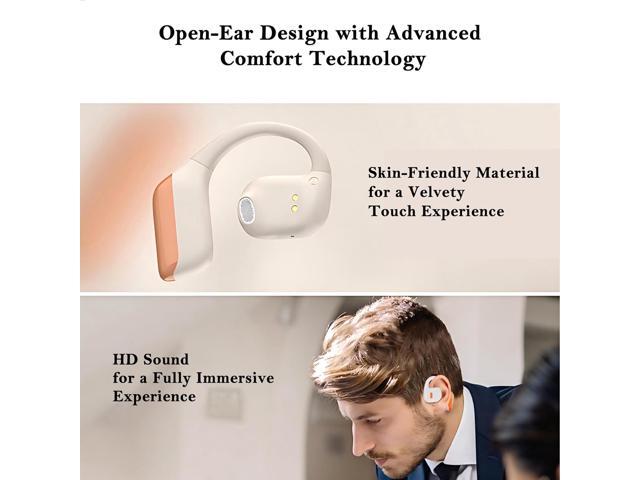 Open Ear Wireless Bluetooth Headphones Stereo Sound Air-Conduction with Charging Case, 28 Hours Playtime Lightweight IPX5 Sweat Resistant Sport...