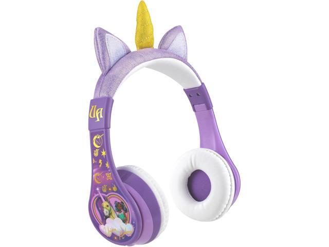 eKids Unicorn Academy Bluetooth Headphones, Wireless Headphones with Microphone Includes Aux Cord, Volume Reduced Kids Foldable Earphones for...