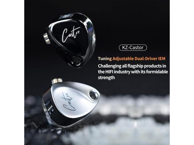 KZ Castor IEM, kz in Ear Monitor Earbuds with Dual Dynamic Drivers for Musicians Singers, Tunable in-Ear Earphones Headphones with 2dd Drivers,...