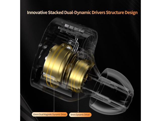KZ Castor IEM, kz in Ear Monitor Earbuds with Dual Dynamic Drivers for Musicians Singers, Tunable in-Ear Earphones Headphones with 2dd Drivers,...