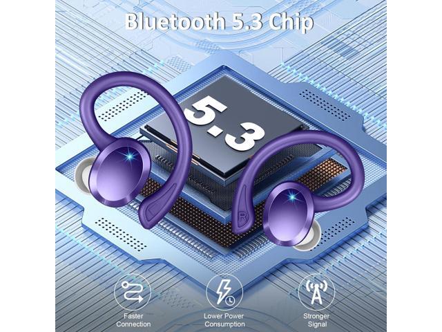 Wireless Earbuds Bluetooth Headphones Sport, Bluetooth 5.3 Earbud 3D HiFi Stereo Over Ear Buds, 48H Noise Cancelling Mic Wireless Earphone with...