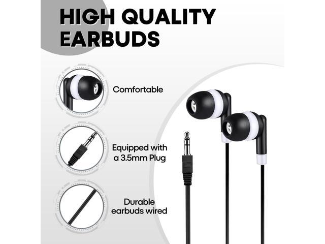 50 Pack Bulk Earbuds for Classroom,Student Basic Headphones in Ear for School Kids Children Toddler Boys Girls Teen and Adult,3.5 MM Earbuds Dot...