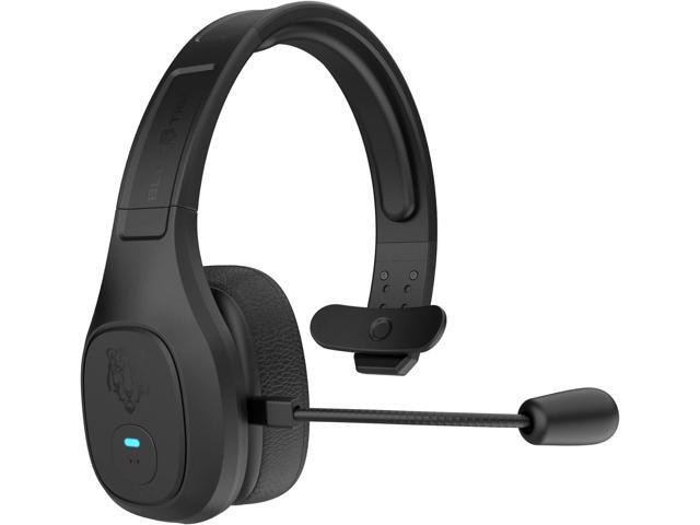 Blue Tiger Storm in Black - Wireless Bluetooth Professional Trucker Headset with Microphone, Cooling Gel Ear Cushion Fastest Charge, Noise...