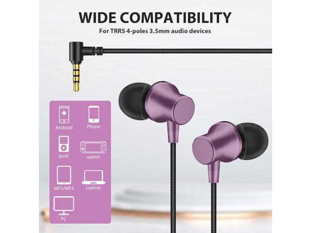 Wired Earbuds for School Chromebook Laptop PC, Noise Canceling Ear Buds with 3.5mm Plug in Audio Jack Microphone HiFi Stereo Wired Headphone Corded...
