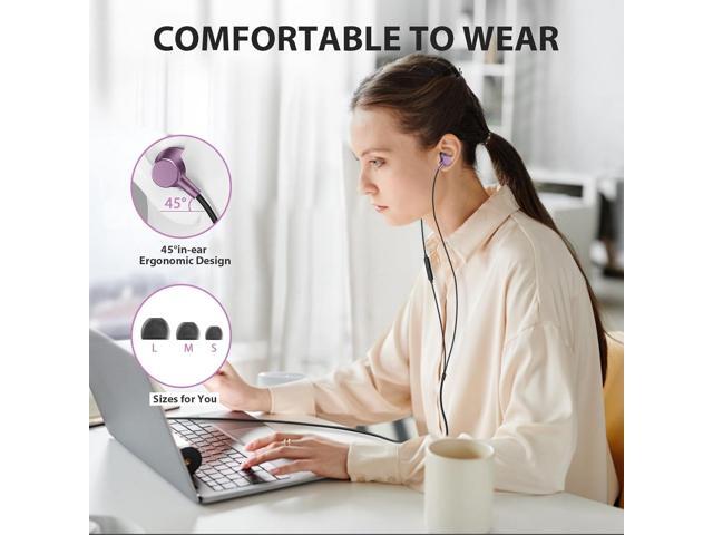 Wired Earbuds for School Chromebook Laptop PC, Noise Canceling Ear Buds with 3.5mm Plug in Audio Jack Microphone HiFi Stereo Wired Headphone Corded...