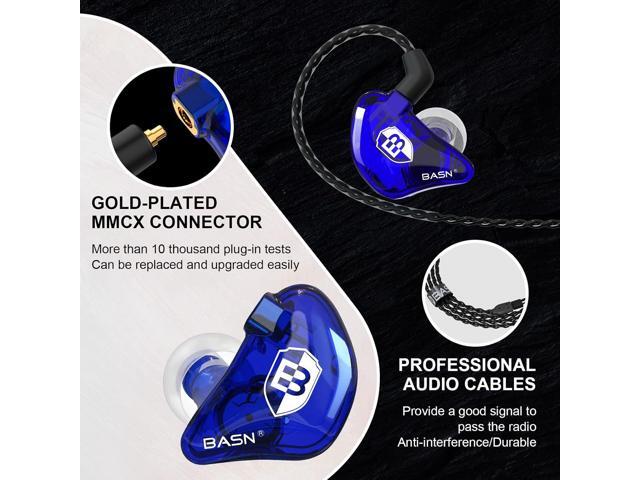 BASN in Ear Monitor Headphones for Musicians Audiophiles Drummers, Bsinger Pro Noise Isolating Earbuds with Dual Driver Dynamic Crystal Clear Sound...