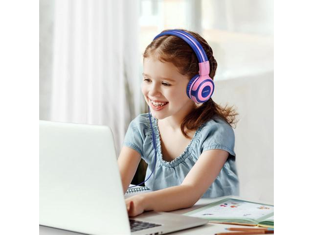 SIMOLIO 2 Pack Headphones for Kids with Mic, 75dB/85dB/94dB Safe Volume Limit, Wired Headphones for Girls Boys Children with Share Jack, On-Ear...