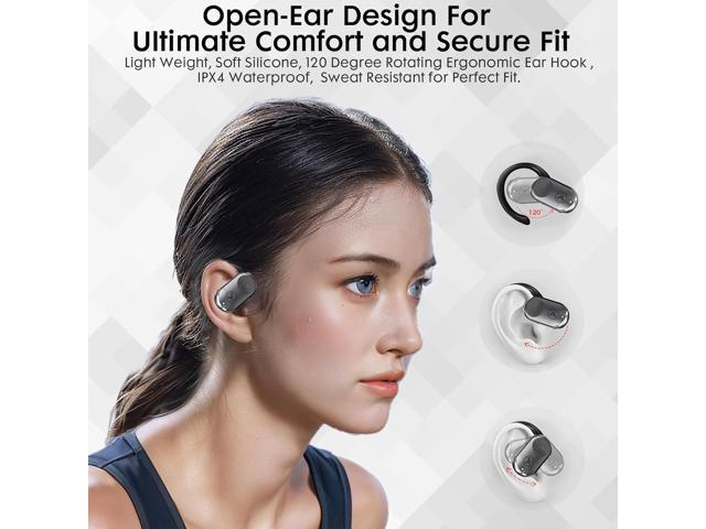 Open-Ear Headphones, Wireless Bluetooth 5.3 Earbuds, Comfort and Stable Fit, 16.2mm Drivers, Clear Calls, Sweat Proof, 30H Playtime, Compatible...