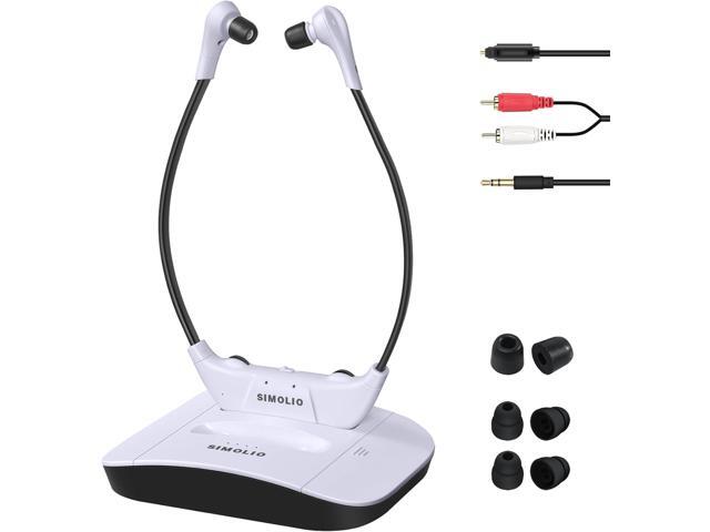 SIMOLIO 2.4G Digital TV Wireless Headphones with Spare Battery for Seniors, Dialog Clarity Wireless Headphones for TV Watching with Tone & Balance...