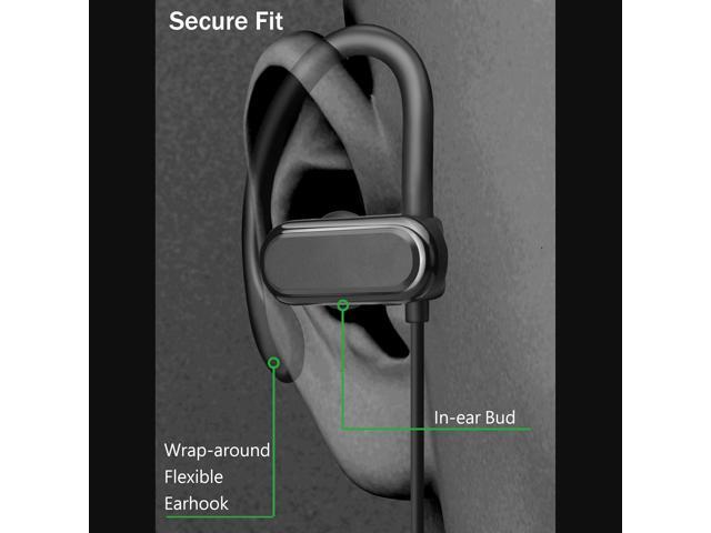 [Upgraded] Wired Earbuds Headphones with Secure Ear Hooks & Microphone for Sports Running Gym Workout Exercise - 3.5mm Connection for Smartphone...