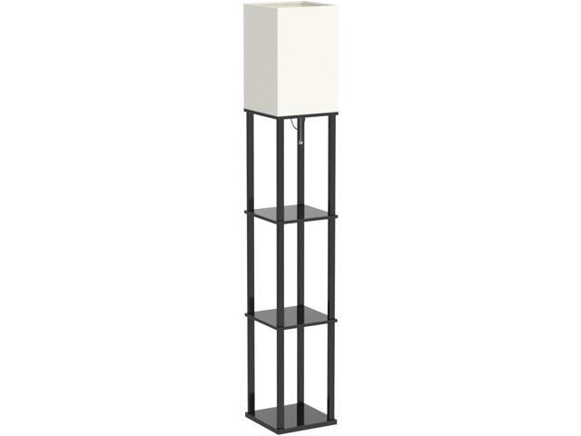 addlon Floor Lamp with Shelves, 4-Tier Modern Shelf Floor Lamp with 3CCT LED Bulb, Display Lamp for Living Room, Bedroom and Office - Black